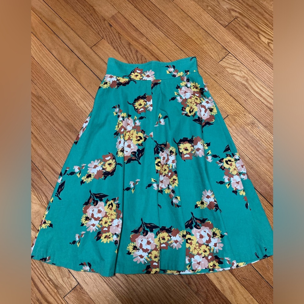 Plenty by Tracy Reese Decade by Decade Floral Skirt Green Size 0